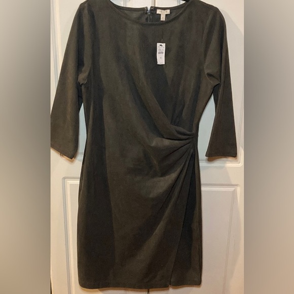 Talbots Dresses & Skirts - TALBOTS💫 Women’s Dark Green Suede Side Knot Midi Dress